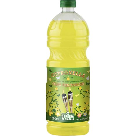 Cereria Di Giorgio - Olio alla Citronella per Torcia - Anti zanzare e insetti - 1 Litro - Ideale per Eventi all'Aperto, Giardini e Terrazze (1/5)