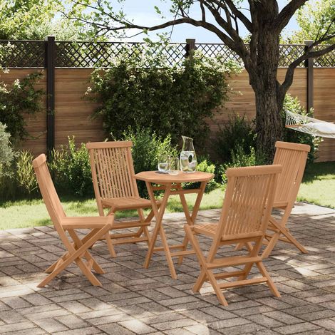 vidaXL Conjunto de Jardín 5 uds. Marrón Madera de teca maciza (1/5)