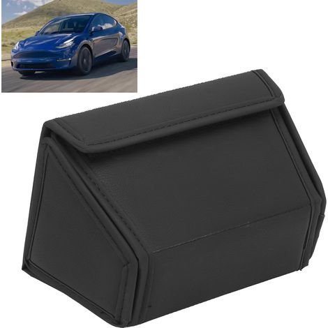 Boîte de rangement en cuir pour siège arrière de Tesla Model Y, pour l'intérieur de la voiture (1/5)