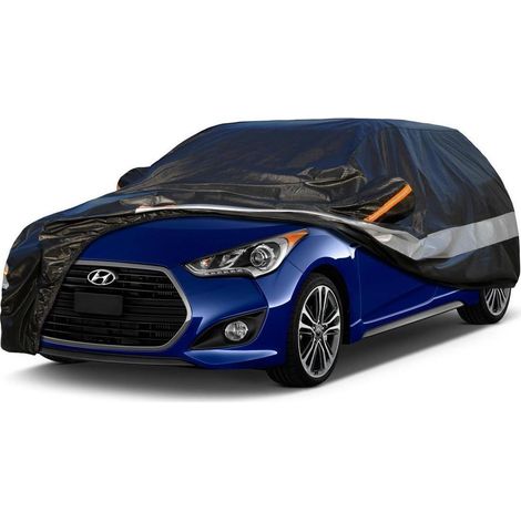 Autoabdeckung 10 Schichten Wasserdicht Atmungsaktiv für Hyundai Veloster (2011-2023) Schwarz (1/5)