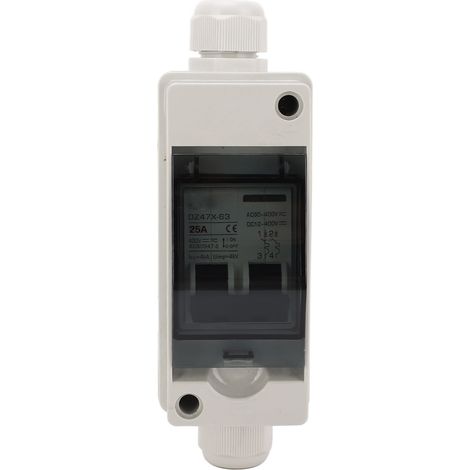 Boîtier de disjoncteur miniature BAOYI 25A IP65 avec montage sur rail DIN pour panneaux solaires, disjoncteur photovoltaïque à double alimentation (1/5)