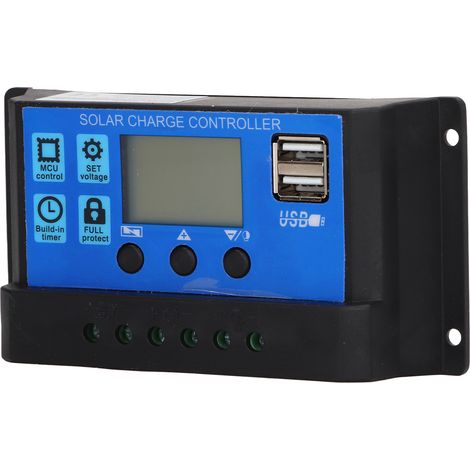 10A 12V 24V PWM-Solarladeregler, LCD-Bildschirm, automatische Spannungserkennung, Photovoltaik-Modul-Controller (1/5)