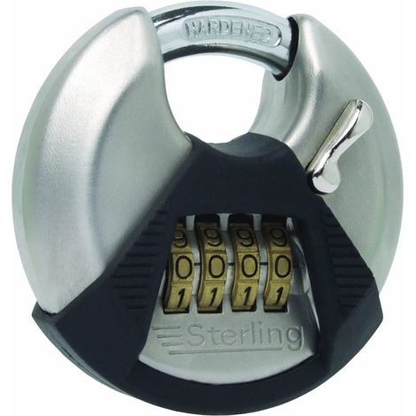 Sterling CPL170 70mm Lucchetto a Disco Chiuso con Combinazione con 4 cifre, Grigio e Nero, 70 mm (1/3)