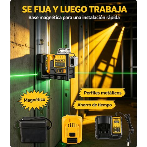 DEWALT DW089LG Nivel Láser 360 Verde Autonivelante Profesional Kit Batería + Cargador para Obra de Construcción (1/4)