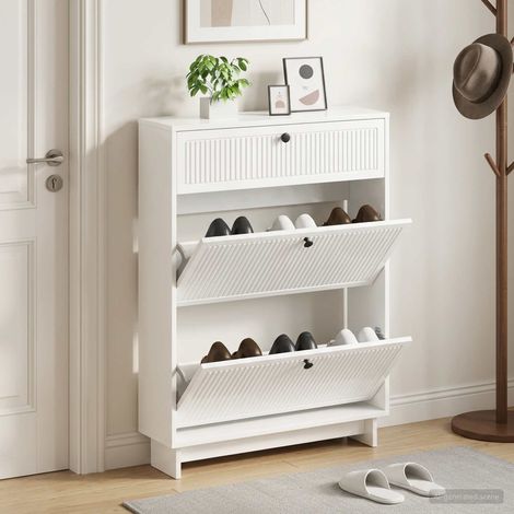 vidaXL Shoe Cabinet EDE 78 x 24 x 103 cm Engineered Wood (1/5)
