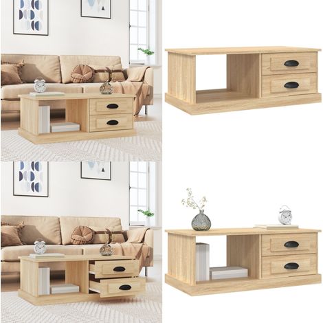 Couchtisch Sonoma-Eiche 90x50x35 cm Holzwerkstoff - Holzwerkstoff Couchtisch - Wohnzimmer Couchtisch (1/5)