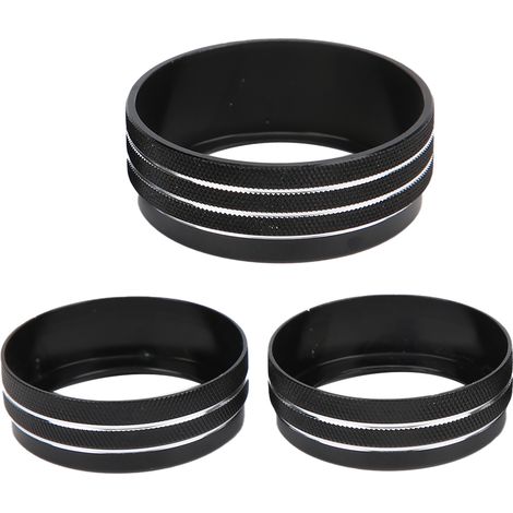 Schwarzer Zierring für den Klimaanlagen-Schalterknopf, kompatibler Ersatz für Dodge Charger/Challenger 2015-2019, dekorativer Innenring, 2-teiliges Set. (1/5)