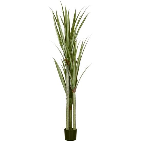 Grand yucca artificiel, 190 cm, en plastique, en pot, 17 x 17 x 190 cm, vert émeraude