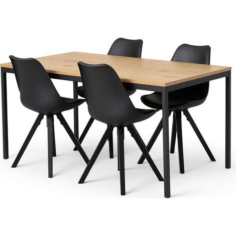 Conjunto de mesas y sillas para comedor Norsica 518 , 74x80x160cm, Diámetro: 0, Estilo: Contemporary
