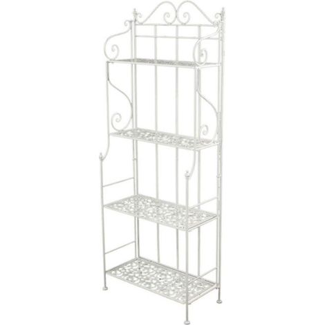 Vacchetti Scaffale in Metallo Jessica Bianco Brush 4 piani H158 cm
