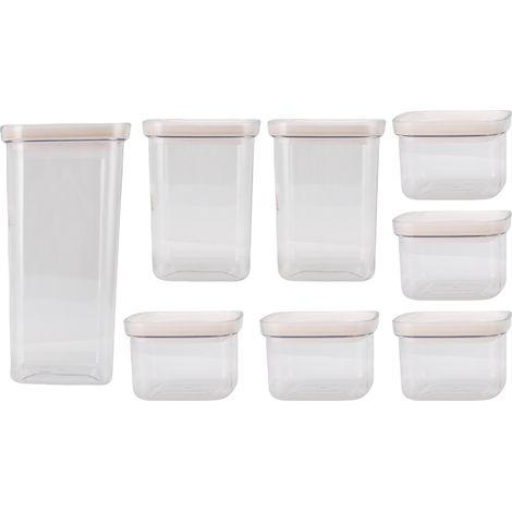 Récipient de stockage de céréales en plastique réutilisable transparent polyvalent scellé boîte de céréales pour céréales 8 paquets 2000 ml X 1 + 1300 ml 2 + 600 ml 5 (1/5)