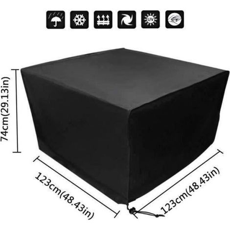 Housse de Protection - Bâche Couverture Jardin - Pour Meuble Chaise - Polyester Oxford - 123 x 123 x 74 cm - 1 Pièce (1/3)