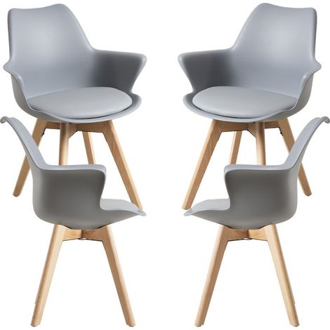 Packs Sillas Comedor - Pack 4 Sillones Synk - Gris claro (1/5)