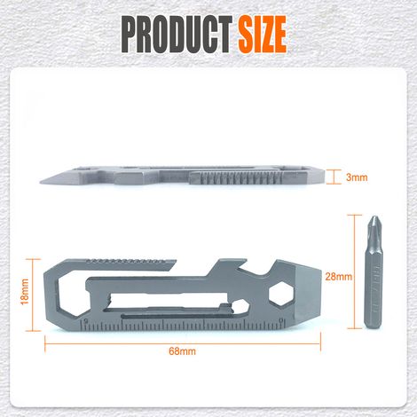 Carte à outils 7 en 1 (poignée unique) Clé multifonction 7 en 1 avec tournevis intégré, clé multifonction en acier inoxydable (1/5)