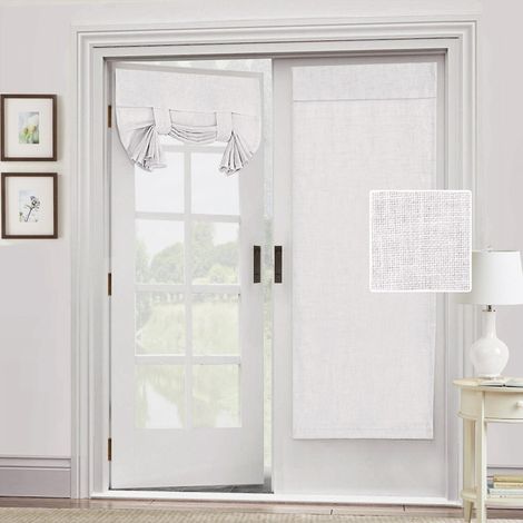 2-teilige Raffgardinen für Fenster, Leinenstruktur, Raffhalter, Sonnenschutz, Sichtschutz für den Innenbereich