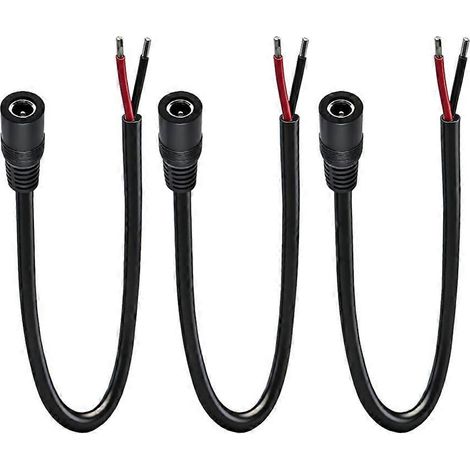 Packung mit 3 weiblichen DC-Reparaturkabeln 5,5 mm x 2,5 mm mit DC5525-Stecker, für Speicherstromversorgungen und Solarmodule. (1/5)