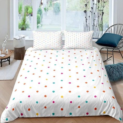Bettwäsche Set Kinder Punkte 135x200cm Mikrofaser mit 1 Kissenbezug 80x80cm