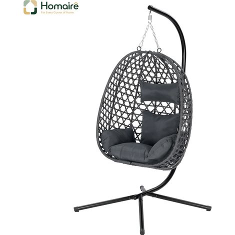Grauer Hängesessel aus Metall 105 x 105 x 195 cm HOMAIRE (1/5)