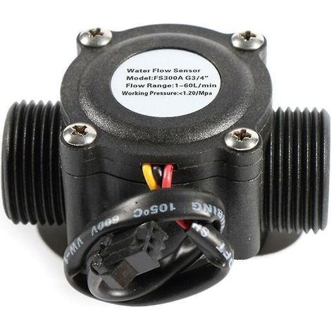 Wasserdurchflusssensor – G3/4 Außengewinde – Messbereich 2–60 l/min – Impulsausgang – 50 Impulse/l – DC 5–18 V – 3,8 x 6,6 cm – 1 Stück (1/5)
