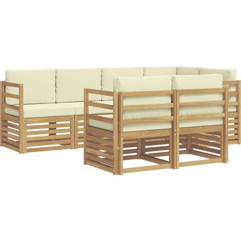 Sectional Sofa Set with Cushion 7 pcs White and Cream vidaXL (1/5)