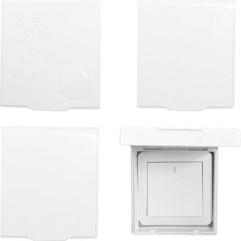 4pcs Cache prise murale adhésif - Protection étanche Type 86 universel - Mur et interrupteur - Blanc (1/5)