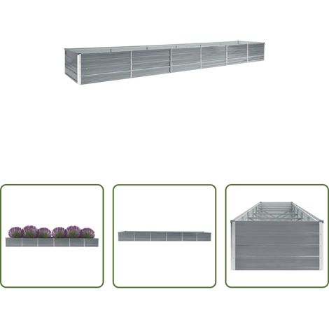 Hochbeet - Garten-Hochbeet Verzinkter Stahl 480x80x45 cm Grau (1/5)