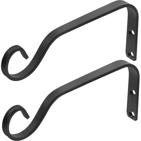 Metall Wandhaken 2 Stück Schwarz für Laternen Blumentöpfe