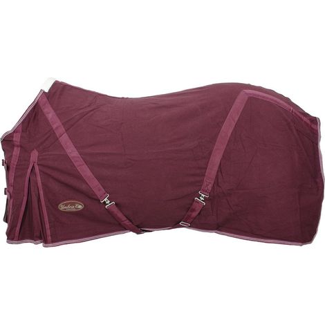110 cm, Vert: Couverture d'équitation en coton avec bretelles croisées, soufflet latéral et bretelles réglables
