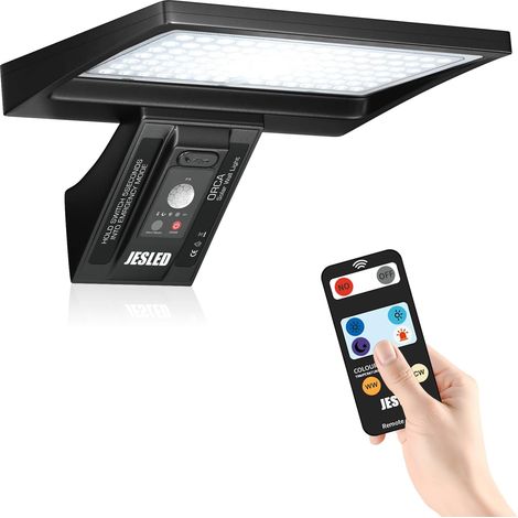 Solar Outdoor Light, 104 Solar Outdoor Lighting with Remote Control, 5200 mAh Large Capacity Battery, 3 Colours 4 Modes Solar Outdoor Projector for Garden, Yard (1/5)