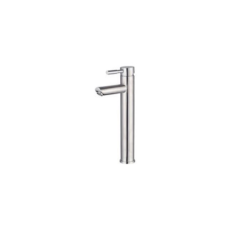 Robinet de bassin froid simple, robinet monotrou en acier inoxydable pour lavabo de salle de bain, nickel brossé (1/4)