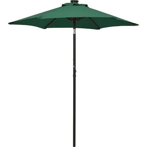 vidaXL Sombrilla de jardín con luces LED aluminio verde 200x211 cm (1/5)