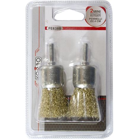 Set 2 pz Mini Spazzole Smerigliatrici 2.5mmx5cm