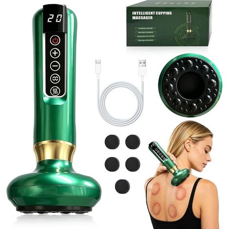 Appareil Massage Cellulite,Appareil de Massage à Bulles électrique,avec 12 Programmes et 4 Modes,Appareil de Gua Sha à Usage Domestique,Massage du Corps Entier, Gua Sha, Cupping (1/5)