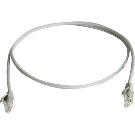 Telegärtner 100008048 RJ45 Câble réseau, câble patch CAT 6 0.5 m gris ignifuge, avec manchon de prot (1/3)