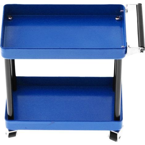 Mini chariot de rangement d'outils à 2 niveaux pour atelier mobile, garage et accessoires de réparation RC pour modèles réduits à l'échelle 1/8, 1/10, 1/12 et 1/16, grande taille, bleu (1/5)