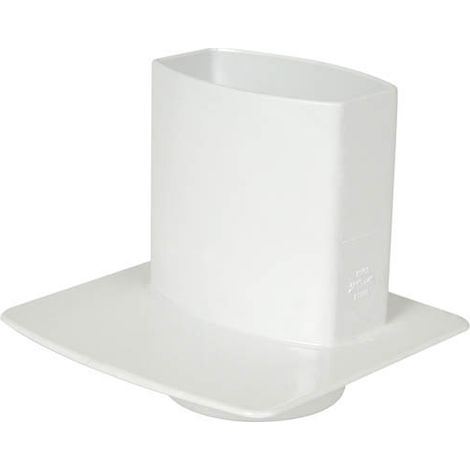 Nicoll – Raccord pour gouttière PVC blanc 90x56 – Pied de chute universel – Raccordement tube ovoïde et cylindrique – Débit optimal