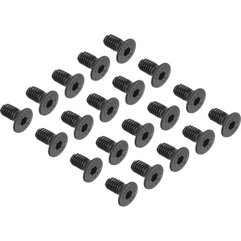 M4 x 8mm Douille Plate Fraisée Tête Bouchon Vis x 50pcs Alliage Acier pour Communication Equipement, Meuble et Électrique Accessoires, Noir (1/5)