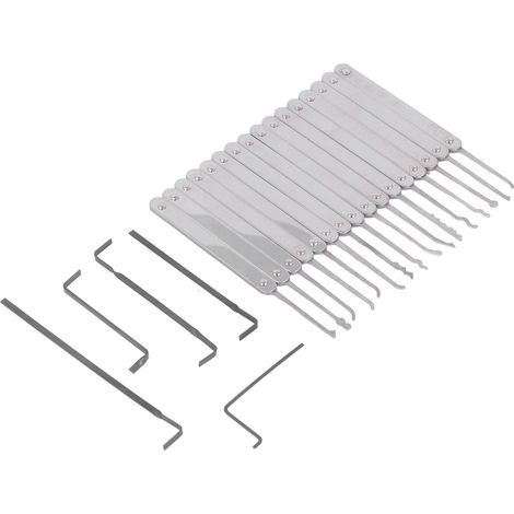 Ensemble de 21 outils de précision en acier inoxydable comprenant un crochet et un pic, pour usage civil et professionnel. (1/5)