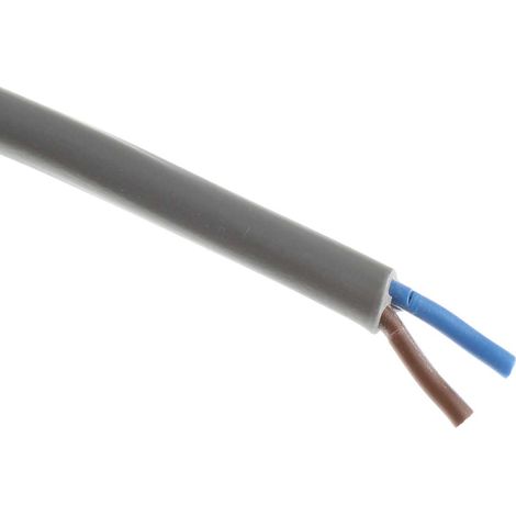 Câble d'alimentation RS PRO 2x0,75 mm², gaine PVC Gris, 100m ( Prix pour Bobine de 100 Mètres )