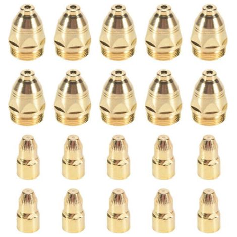 10 lots consommables plasma P80 anodisé CNC découpeuse buse hafnium électrode 1.3mm (1/2)