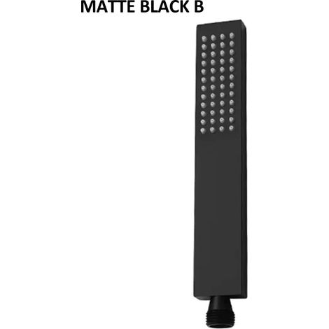 Pommeau de douche carré à main en acier inoxydable 304 (noir B), étanche et finition uniforme, accessoires de salle de bain. (1/4)