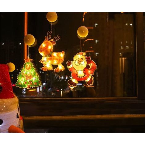Weihnachtsbeleuchtung, 3-teiliges Lichterset für Fenster, Lichterkette mit batteriebetriebenen Saugnäpfen, Hängebeleuchtung für die Dekoration von Zuhause, Hochzeiten, Weihnachtsfeiern und anderen Fes (1/5)