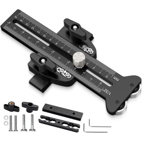 Dünnschnitt-Tischkreissäge – Feinschnittführung, Schmalschnittvorrichtung, Rückschlagschutz, Doppelrolle, verstellbare Anzeige 150 mm, kompatibel mit 3/8"- und 3/4"-T-Nuten und U-Nuten, Präzisions-Hol (1/5)