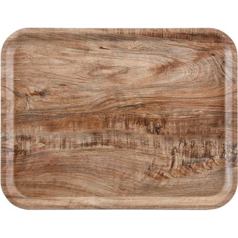 Plateau stratifié surface grainée Madeira olivier clair 43 cm - 430 x 330 x 14 mm - CAMBRO (1/4)