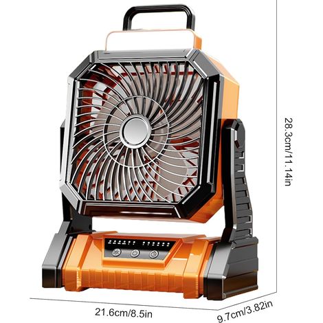 Portable,Ventilateur Rechargeable Rafraîchissant pour Extérieur,Lumière LED,4 Modes Flux d'Air Réglable,Intérieur et extérieur (1/4)