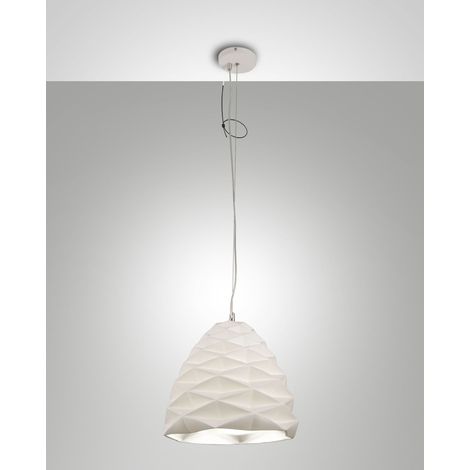 Duchessa Lampada a Sospensione in Metallo e Ceramica Bianca Ø300mm, attacco E27 40W, compatibile Smart Luce, Classe 1, Design Elegante