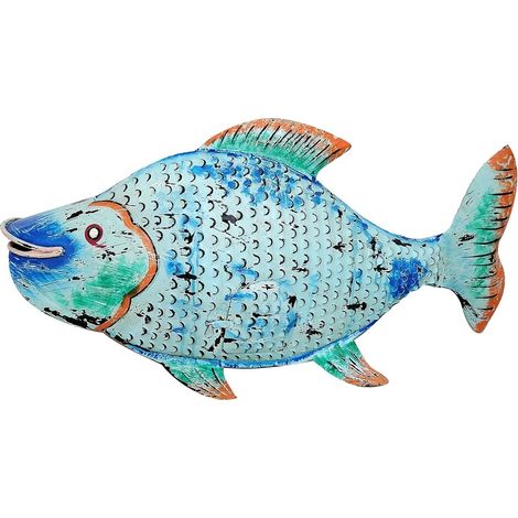 Signes Grimalt Blue Fish Sailor Kerzenhalter 3x86x20cm  Blaue Fischfigur für Heimdekoration