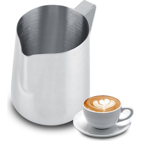 Tasse à mousser le lait en acier inoxydable, pichet à café, carafe pour latte art (600 ml) (1/5)