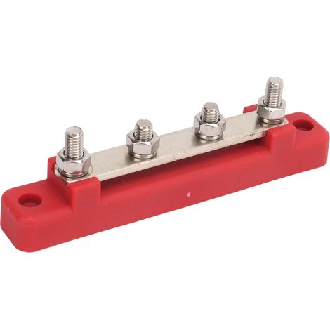 Stromverteilerblock mit 4 Anschlüssen, 12 bis 48 V, 150 A, rostfrei, für PKW, LKW, Wohnmobile, Boote, Industrieanlagen, Rot (1/5)