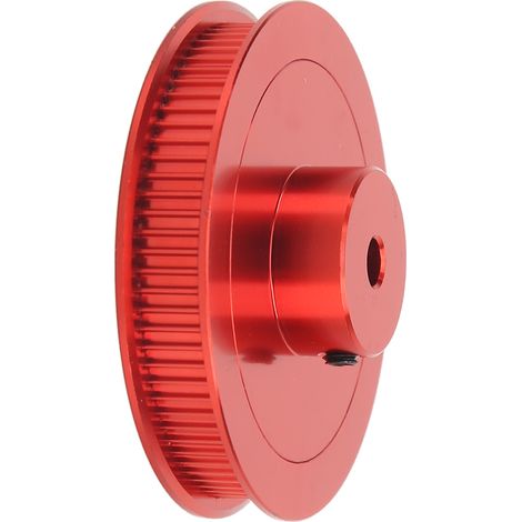 Poulie de distribution synchrone 80 dents 5 mm GT2 en acier allié pour imprimante 3D et tour CNC, rouge (1/5)